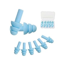 5 Çift Kulak Tıkacı, Okuma, Uyuma Ve Yüzme İçin Yumuşak Silikon Kulak Tıkacı Mavi