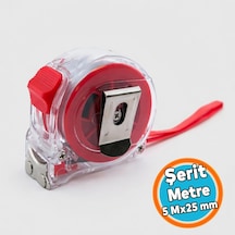 Kilitli Şerit Metre 5 Metre 25 Mm Dayanıklı Gövde Hassas Ölçüm Ev İş Ve Profesyonel Kullanım