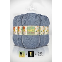 Elit Baby - 1986 Kot Mavi - 5'li Paket - 100gr/250m - Bebek İpi - Anti Pilling Tüylenmez İp