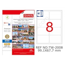 Tanex Tw-2008P 99.1X67.7 MM Polyester Etiket 25 Li