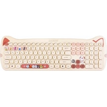Everest Km-6283 Catty Renkli Tuşlu Sarı Kablosuz 2.4 + Bt Q Multimedia Klavye + Mouse + Pad Set Lazer