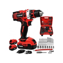 12v Şarjlı Vidalama Seti, 84 Parça Uç Seti İle Led Aydınlatmalı