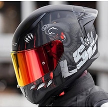 Ls2 Rapıd 2 Race Clawn Kapalı Motosiklet Kaskı Kırmızı Camlı Siyah