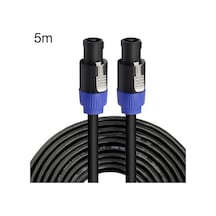 Rogfer Erkek Erkek Dört Çekirdekli Ohm Kablo Ses Kablosu Halka Sahne Hoparlör Kablosu 5m Mavi Siyah