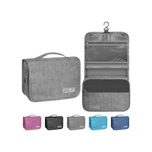 Maiyame Gri Su Geçirmez Seyahat Tuvaleti Çantası - Çoklu Bölmeli Organizer, Askıklı, 300d Kasyonik Kumaş, Büyük Ve Küçük Eşya Saklama Gri