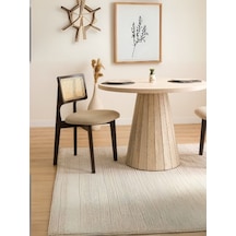 Zeus Bambu Hasırlı Ahşap Bohem Sandalye Siyah