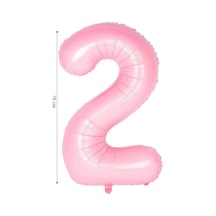 Folyo Balon 2 Rakamı Helyum Balon Pembe Renk Çok Renkli