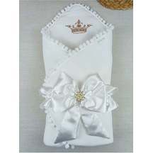 Sahra Didim Kız Bebek Kundağı Unisex Bebek Dış Kundak Battaniyesi Hastane Çıkışı Kundak Battaniye Ekru