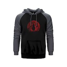 Red Dead Redemption 2 Red Moon Gri Renk Reglan Kol Kapşonlu Sweatshirt Gri