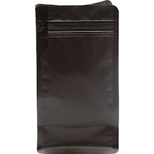 Flat Bottom Düz Tabanlı Mat Siyah Önden Kilitli Ambalaj 11,5 X 21,5 + 4 Cm. 250 Gr. - 1000 Adet