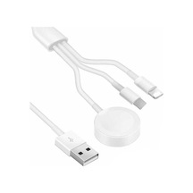 Lexroo Akıllı Saat 3 İn 1 Lightning-type-c-wireless Usb Şarj Kablosu - Beyaz