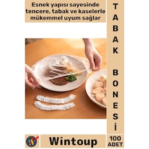Bone Gıda Saklama Poşeti Pratik Mutfak Hijyenik Lastikli Tencere Tabak Bonesi 100 Adet 22 Cm