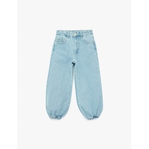 Koton Pamuklu Loose Fit Cepli Şalvar Denim Pantolon Lıght Indıgo 7wkg40029ad Açık Mavi