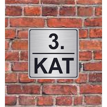 3. Kat Yazılı Metal Yönlendirme Levhası 15x15 Cm