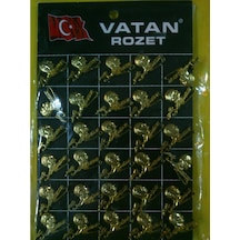 Atatürk ve Imzası Yaka Rozeti Altın Sarısı 30 Adetli Paket