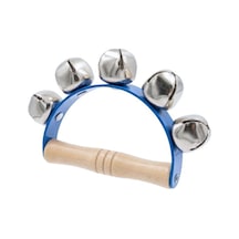 Temel Ahşap Saplı Ritim El Zili 5 Zilli Mavi 10.5 Cm