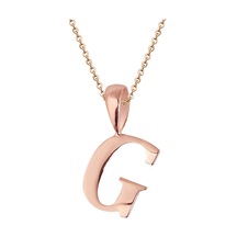 Kuyumcudukkani Zincirli Rose Altın Renk "g" Harfli Kolye Rose Gold