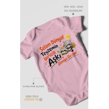 Morivokids Teyzeye Özel Kısa Kollu Bebek Body %100 Pamuk Zbn189-kk Koyu Pembe