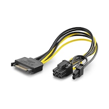 Sata To 6+2 Pin Ekran Kartı Power Kablosu 26 Cm - Siyah Hdx5570 Evimdeyokyok