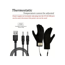 Willowhaven Siyah L Termostatlı Akıllı Isıtmalı Kışlık Eldiven, 3 Seviye Dokunmatik Usb Isıtma