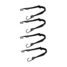 Motosiklet Kaskı İçin 1.5x Esnek Lastikli Kayış, Abs-nilon Malzeme, 60cm Siyah, 4 Adet Pj-13141b