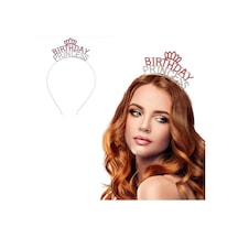 Kristal Taşlı Pembe Birthday Princess Yazılı Parti Tacı 19x11 Cm Açık Mavi