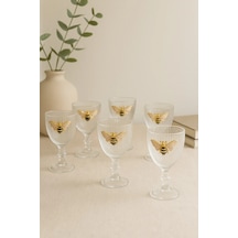 6 Lı Kristal Cam Kahve Yanı Su Bardağı Arı Bardak 75 ML