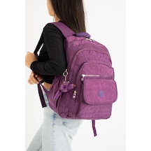 Duomino Fcstore Krinkıl Kumaş Suya Dayanıklı Büyük Boy Klinkır Sırt Çantası/laptop Seyahat Okul Çanta Lise İlkokul Ortaokul Mor