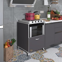 Kenzlife ocak dolabı ayşe gri 85*60*57 mutfak modül mini fırın mikrodalga banyo ofis modül