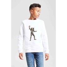 Tshirthane Predator City Hunter Baskılı Unisex Çocuk Beyaz Sweatshirt Beyaz
