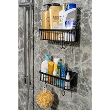 Yapışkanlı Banyo Rafı, 2'li Banyo Düzenleyici, Duş Rafı Organizer Şampuanlık, Duşakabin Rafı, Banyo Organizeri, Banyo Askısı Plastik Diğer