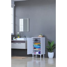 Eliusta Sabir 35 Cm 2 Raflı Beyaz Banyo Mutfak Dolabı 3 Bölmeli Çok Amaçlı Dolap 35x75x32,5 Cm Düzenleyici Beyaz