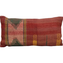 Zehra Abla Halı Yeni El Dokuma Dekoratif Lumbar Kilim Kırlent Yastık Kılıfı 6871 Çok Renkli