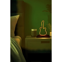 Işıklı Tablo Marketi Gitar Figürlü Neon Gece Lambası Kırmızı