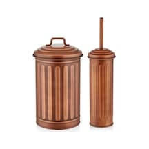 The Mia Çöp Kovası & Tuvalet Fırçası Seti Bakır Glv0646