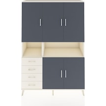 Hyperion Dolap 7 Raflı 4 Çekmeceli 5 Kapaklı 132x44x195 Aytaşı-antrasit/aytaşı Antrasıt/aytası