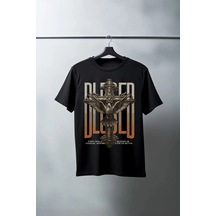 Freedom Store Unisex Oversize 24/1 Penye Dtf Baskılı Tişört - Dtf94 Siyah