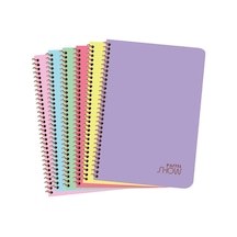 Keskin Color 324411-99 Pastel Show Spiralli Defter A4 72 Yaprak Çizgili Pp Kapak - Karışık Renk Çok Renkli