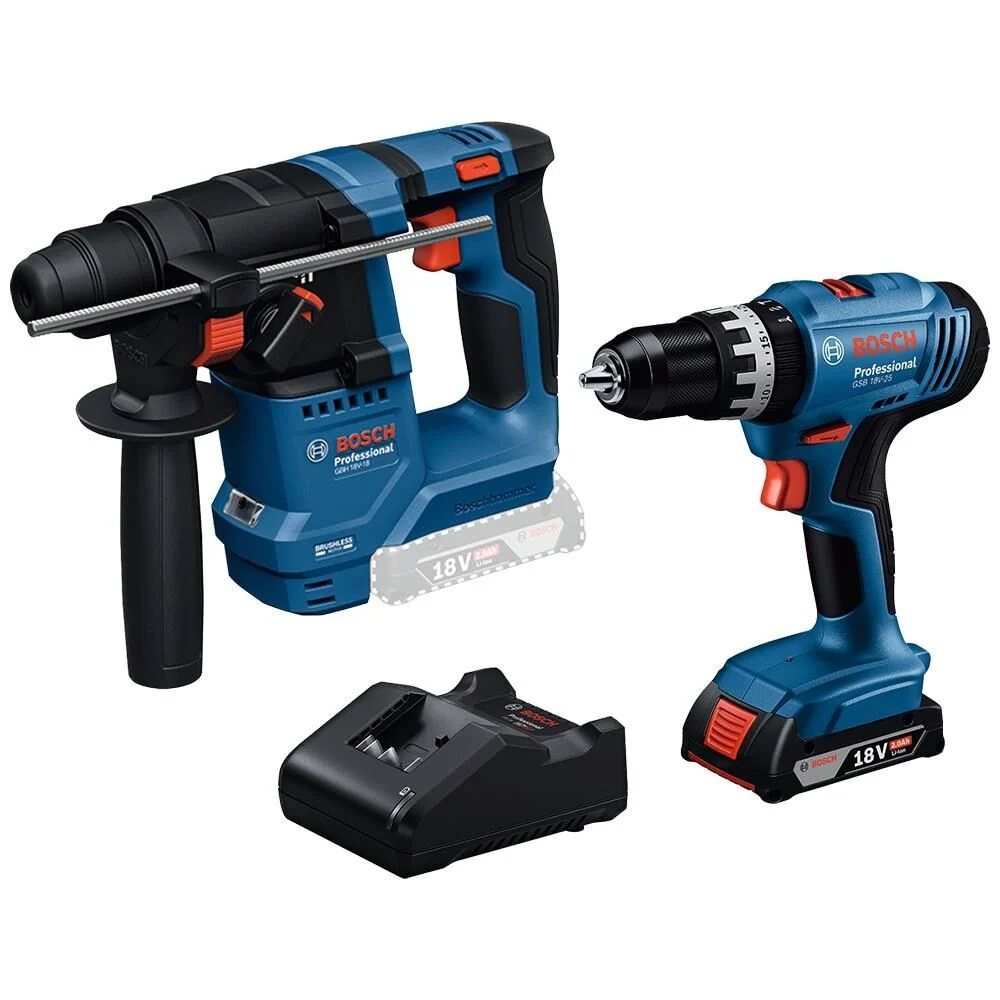 Bosch Gsb 18v-25 + Gbh 18v-18 Akülü Kırıcı Delici Ve Darbeli Matkap Kombi Set 1x2.0ah Akü + Gal 18v-20 Şarj Cihazı 0 615 A50 07p