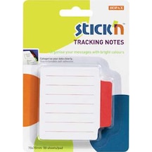 Hopax Stıckn Yapışkanlı Not Kağıdı Çizgili 50 Yp 70x70 Beyaz Kırmızı 21483