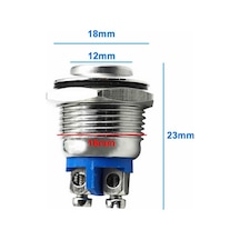 16mm Metal Panel Montaj Yüksek Kafa Push Buton No Dc 6a 12v Ac 3a 250v Ip67 Su Geçirmez