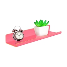 Pleksi Duvar Raf Neon Pembe, 40cm X 10cm Diğer