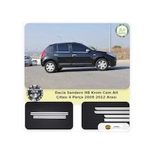 Dacia Sandero Hb Krom Cam Alt Çıtası 4 Parça 2008-2012 Arası