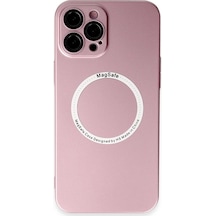 Apple iPhone Uyumlu 12 Pro Kılıf Jack Magneticsafe Lens Silikon - Rose Gold Diğer