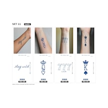 Minimal 5 Cm Yarı Kalıcı Geçici Dövme 4 Adet Birden Aylık Mini Set 12