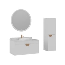 Orka Molino 100 Cm Beyaz Banyo Dolabı Takımı Ve Boy Dolabı Navaro/antrasit Orka Molino 100 Cm Beyaz Banyo Dolabı Takımı Ve Boy Dolabı Navaro/antrasit