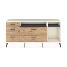 Arges Konsol 2 Raflı 5 Çekmeceli 176x30x83 Aytaşı-antrasit/çam Antrasit/çam