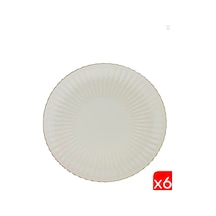 Kütahya Porselen Bone Luz Altın File Servis Tabağı 27cm 6 Lı Çok Renkli