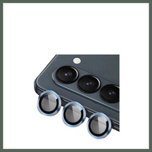Bezos Samsung Uyumlu Galaxy Z Fold 5 Valdez Metal Kamera Lens - Mavi Bzstk