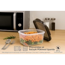 3 Lü Sızdırmaz Saklama Kabı Seti 1600ml + 2800ml + 4600ml Şeffaf Plastik Yemek Kabı Gıda Saklama & Mutfak Organizer Kutusu Mikrodalga Ve Buzdolabı Uyumlu